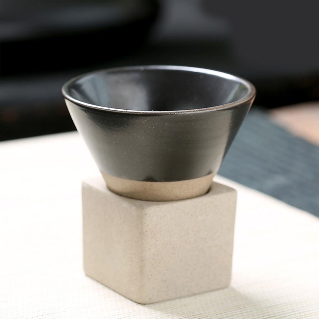 Kaffeebecher aus Keramik mit Untertasse 100ml Konischer Porzellanbecher Latte Keramik-Teetasse Küche Bar Haushaltswaren