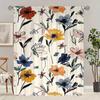 2Pcs- Dark Flowers - Printed Curtains -100% Polyester Material, Suitable for Bedroom Curtains and Living Room Decoration;