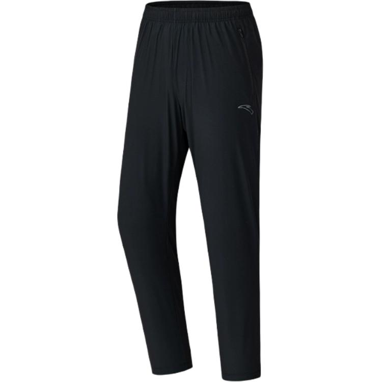 Anta Running Series Solid Color Mid Waist Elastic Versatile Straight Leg Sports Pants Men bottoms 152535501-1