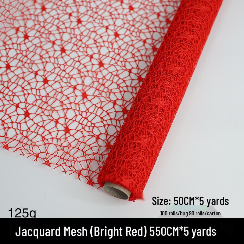 Wrap en Mesh Jacquard Fleuri Coloré pour Bouquets