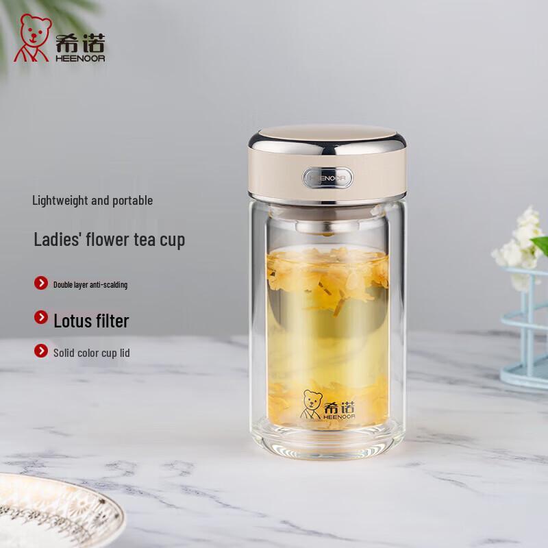 Xinuo Double Wall Glass Tea Infuser Mug