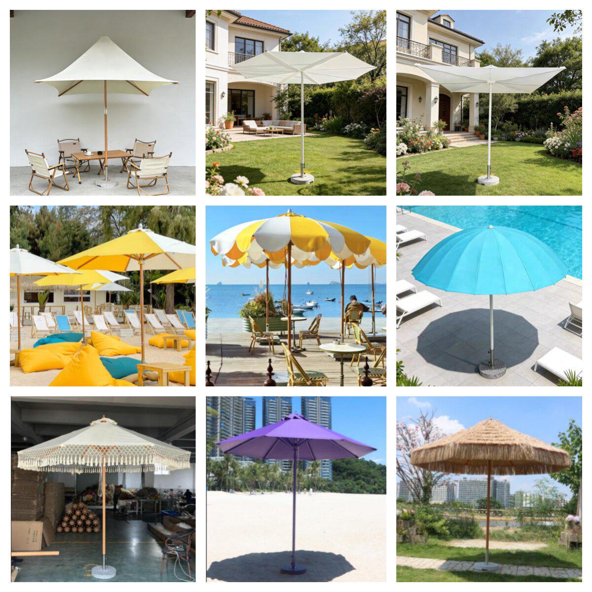 Outdoor Aluminum Sunshade Umbrella: Waterproof, UV Protection for Garden, Camping, Courtyard, and Beach. Customizable