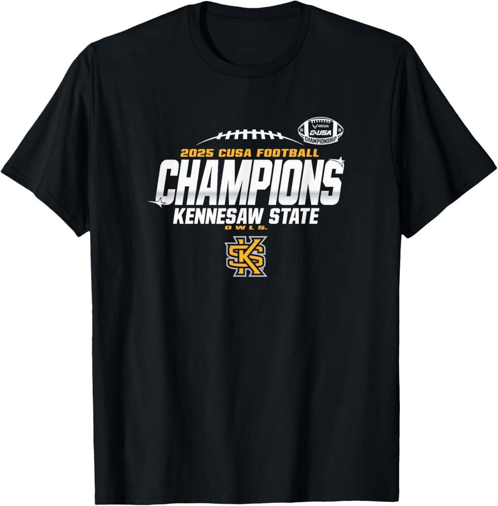 Kennesaw State Owls C-USA Champs 2025 Football Locker Room T-Shirt Unisex T-Shirt XL