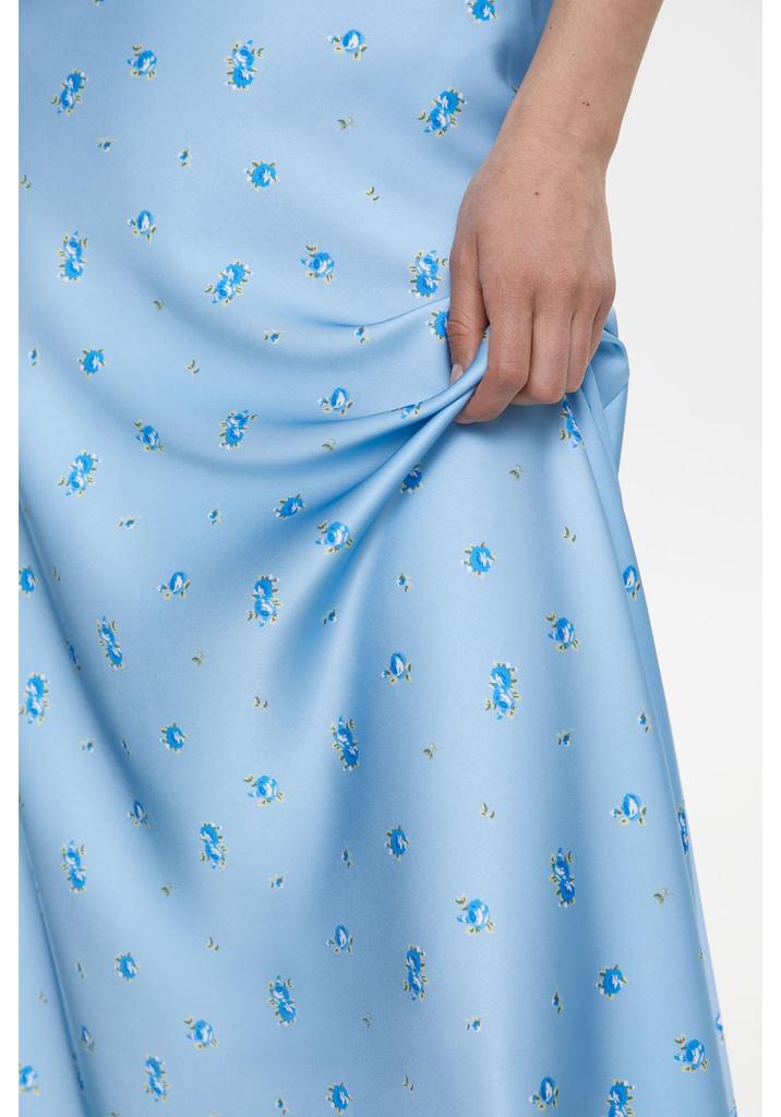 2025 Spring/Summer Floral Satin High-Waisted Midi Skirt
