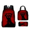Trendy Popular Funny Novelty The Boiled One 3D Print 3pcs/Set Student School Bags Laptop Daypack Backpack Lunch bag Pencil Case