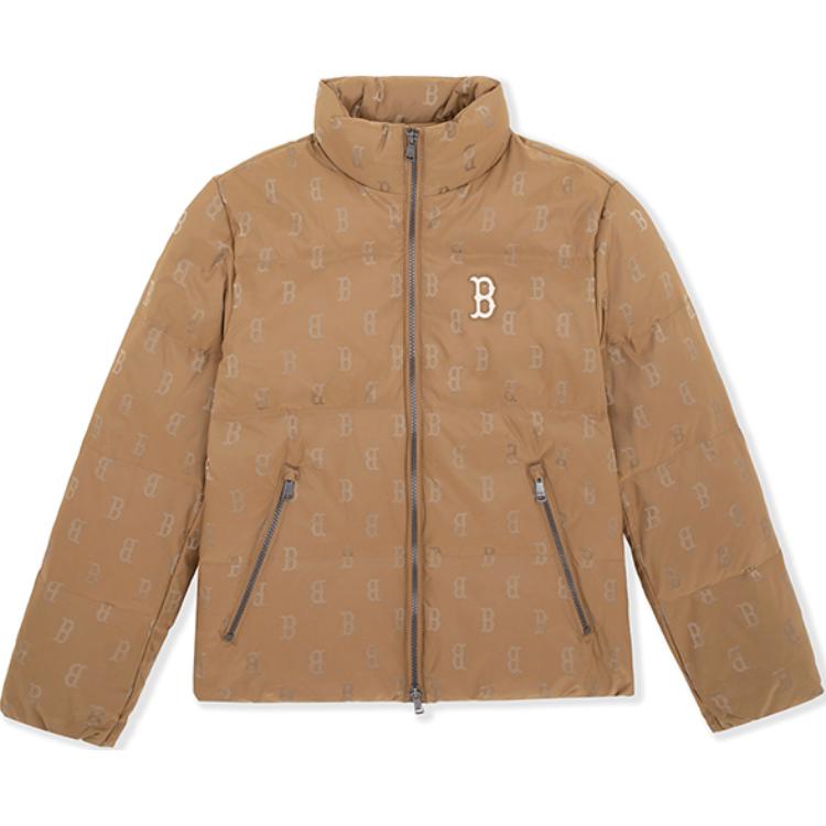 New MLB MONOGRAM Series Boston Red Sox AW24 Down Jacket Unisex Dark Camel 3ADJM0346-43CAD