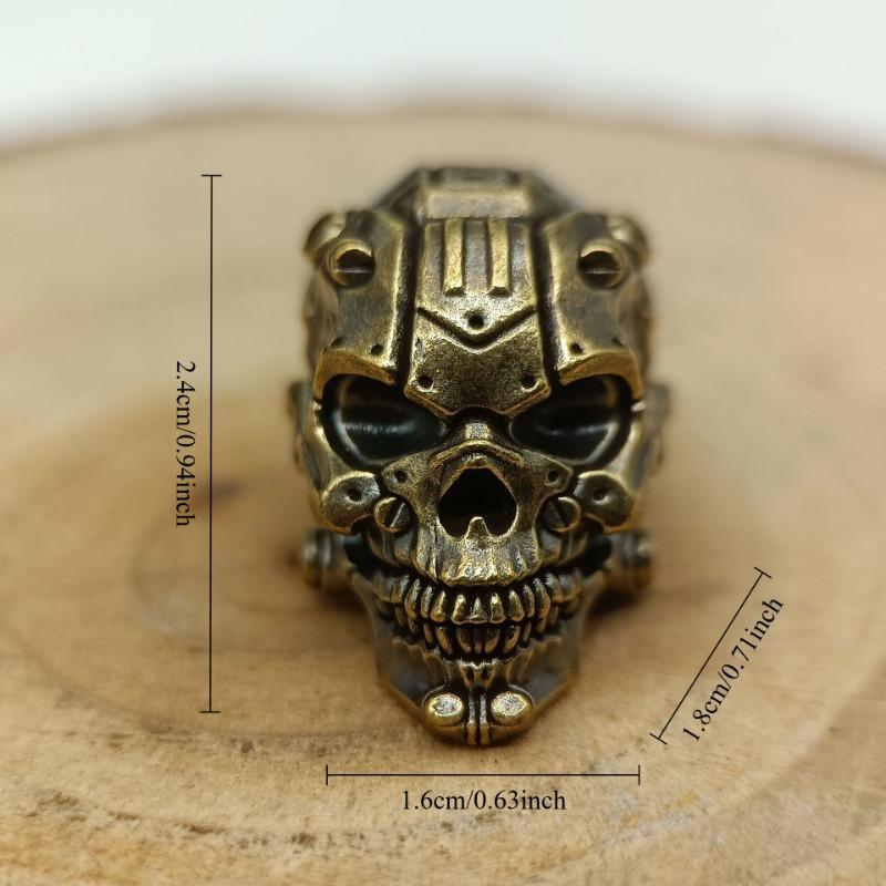 Mechanical Skull Head Brass Knife Beads DIY Woven Bracelet Lanyard Pendant Keychain Accessories Hangings Charms