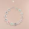 Chinese Character Mahjong Beads Bracelets Hand Jewelry Adjustable Golden Mahjong Bracelet DIY Charm Hand Chain