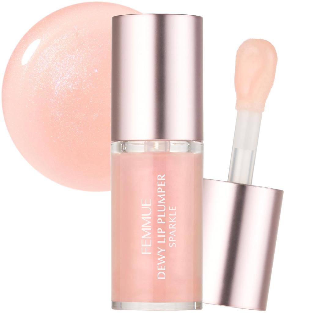 FEMMUE Lip Gloss: Plump and Moisturize for Sheer, Naturally Glossy Lips. Dewy Lip Plumper Sparkle. Authentic Japanese Product. PEONY.