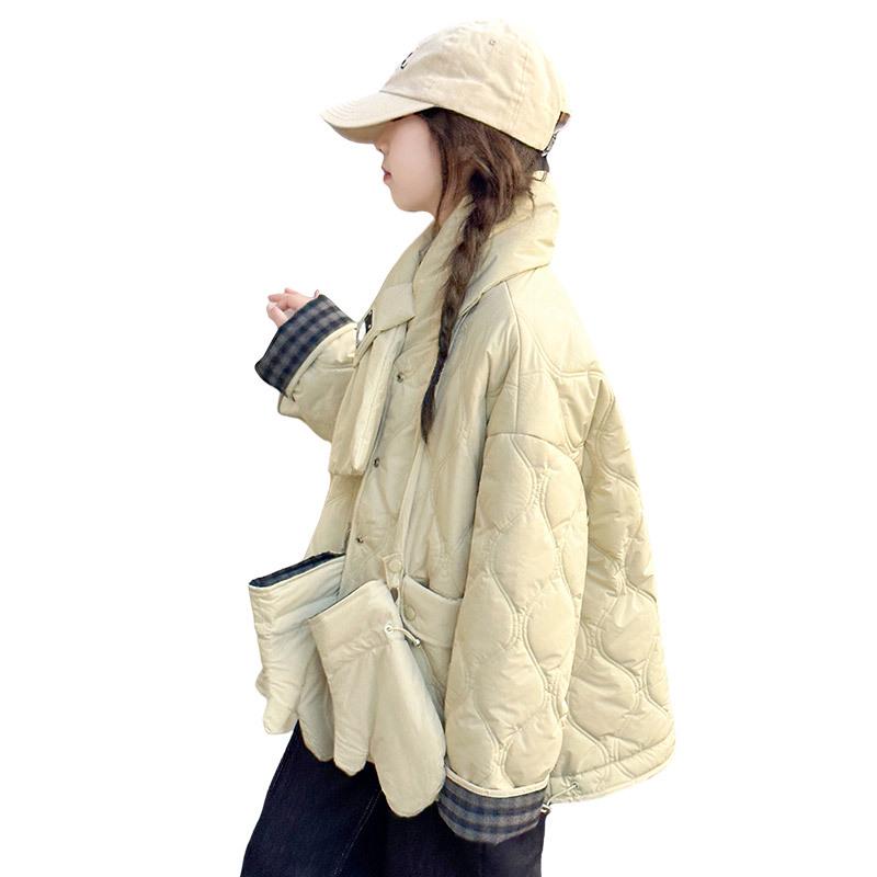 Reversible Quilted Cotton Coat for Girls - Fashionable & Thickened Winter Jacket