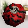 Halloween Moonlit Night Bat & Pumpkin Decorative Pillow Cover Umbrella, Cute Umbrella with Cute Design, Portable 3-Fold Compact Umbrella for Men & Wom