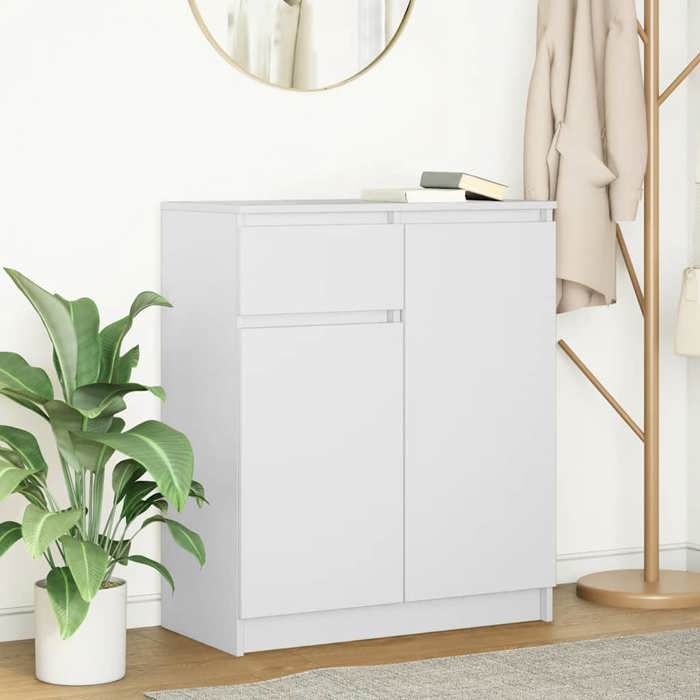 VidaXL Buffet avec tiroir blanc 71x35x84 cm bois d'ingénierie, meuble de rangement, buffet, meuble d'entrée, meuble buffet 861589