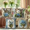 Heimdeko Blaue Blumen, Vögel & Schmetterlinge Kissenbezüge Muster Kissenbezug Geeignet für Sofa Schlafzimmer Auto Kissenbezug