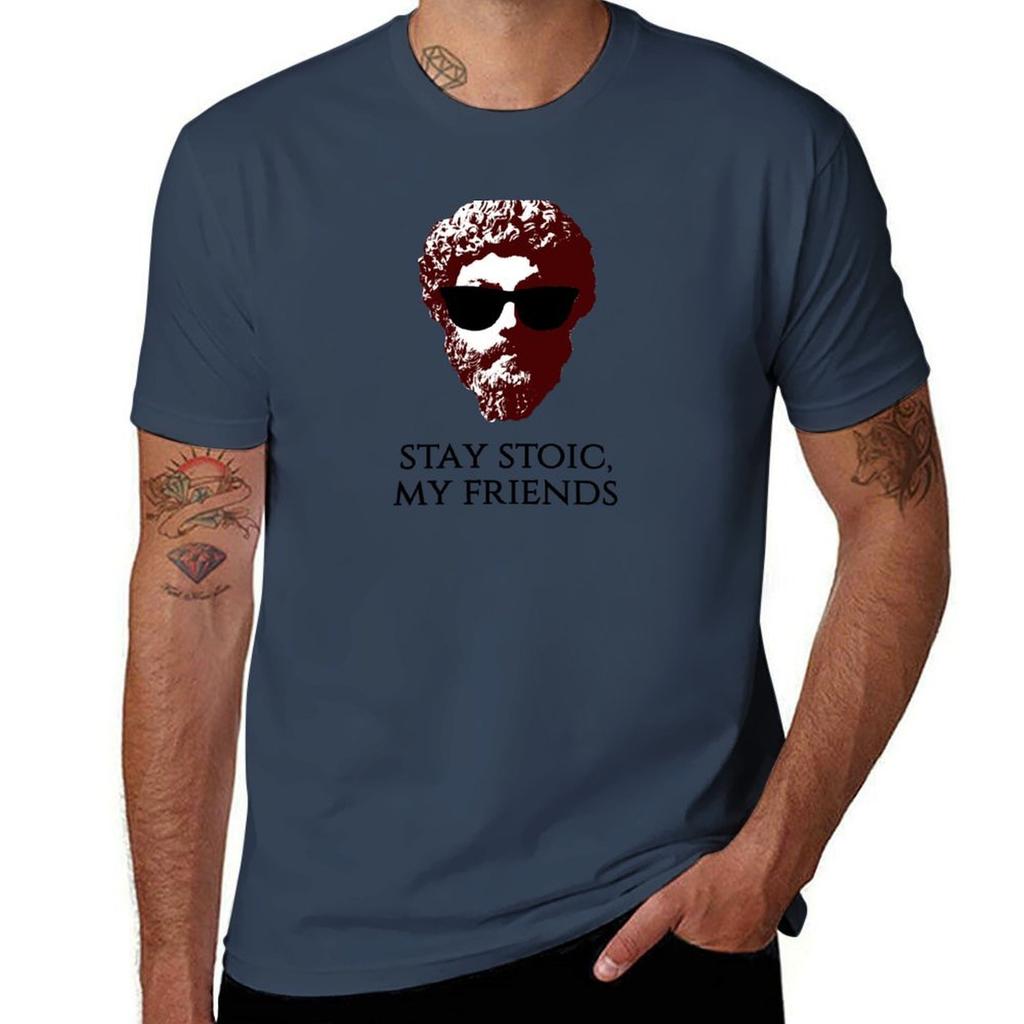 Marcus Aurelius Stay Stoic TShirt Breathable Basic Cotton TShirt