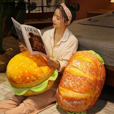 Roztomilý a vtipný polštář na hamburger, chléb, kancelářský spací polštář, pohovka, židle, plyšová hračka, dárek k narozeninám