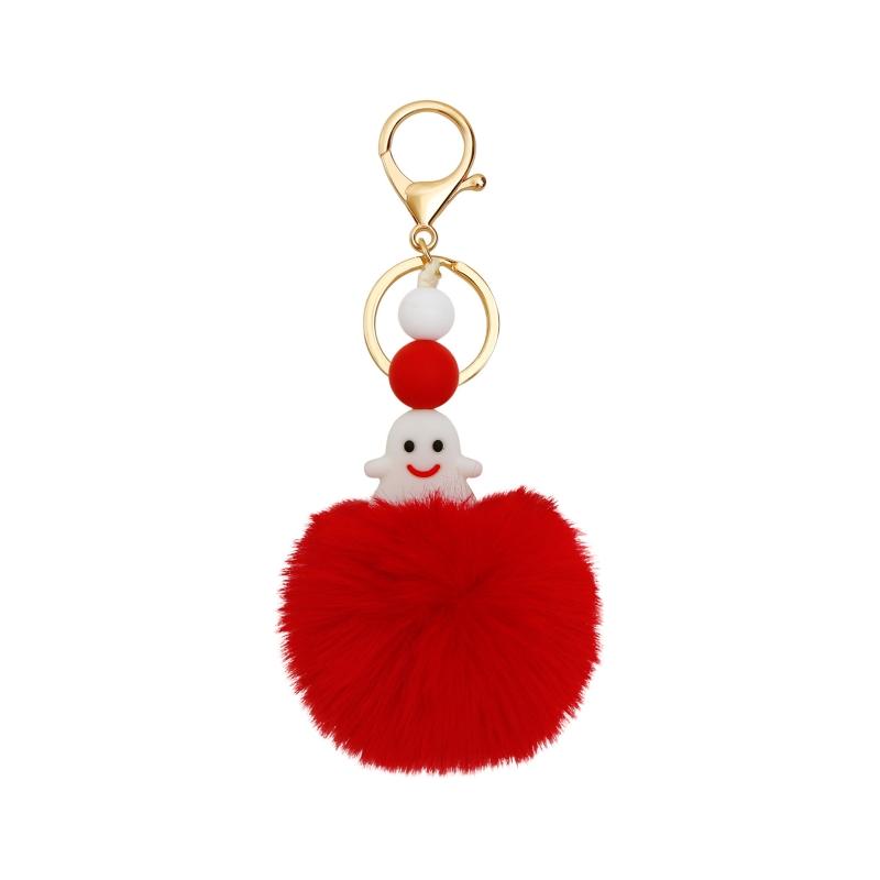 Halloween Keychain Luminous Cute Elf Plush Ball Keyring Spooky Decor Jewelry Accessory for Keys Backpack Car Party Decor