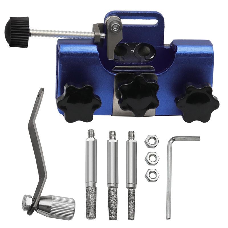 Easy Portable Chainsaw Sharpening Jig Aluminium Alloy Chainsaw Sharpener with Grinder Stones Chain Saw Drill Sharpen Tool