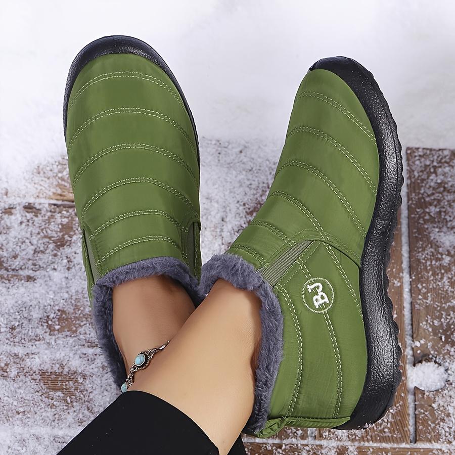 Botas de Invierno Ultra Cálidas Suela Gruesa Antideslizante Aislamiento de Grado Ártico Tacón Bajo Punta Redonda Color Sólido Diseño Minimalista