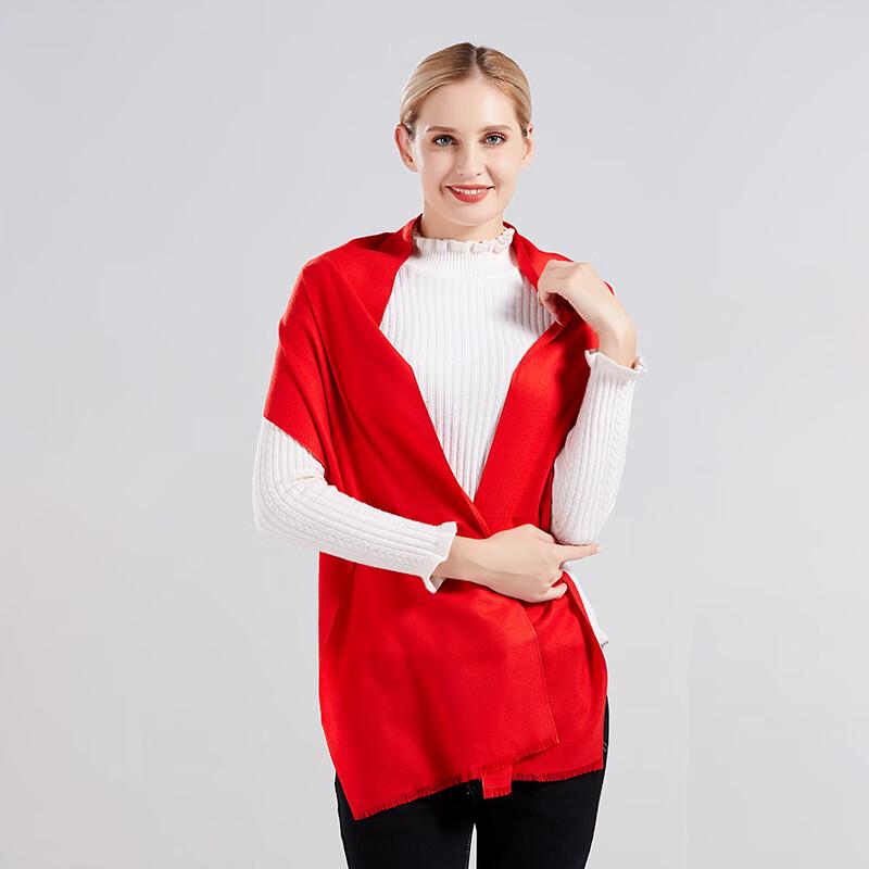 SIYUTANG Faux Cashmere Chinese Red Scarf