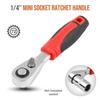LiTuiLi Mini 1/4" Ratchet Wrench Double Ended Quick Hex Torque Spanner Set Rod Screwdriver Bit Tool Socket Ratchet Handle Wrench