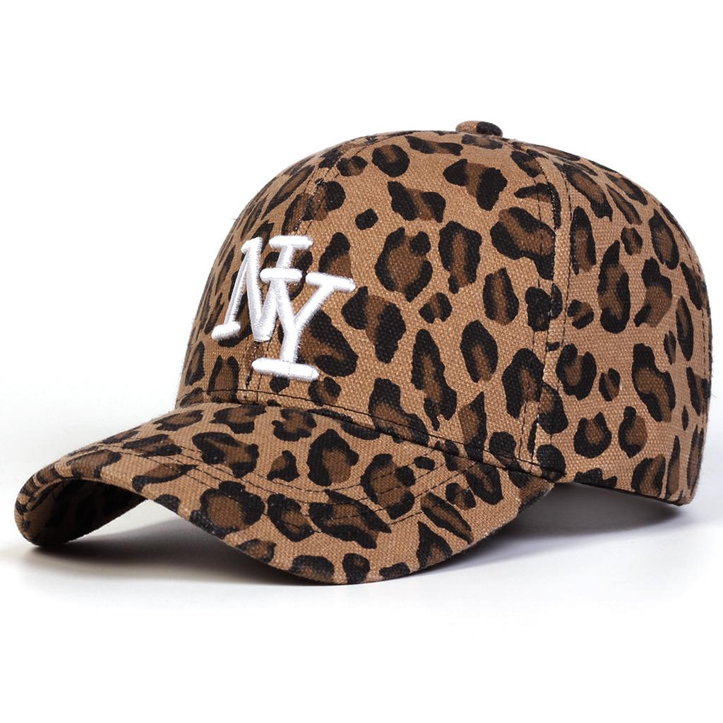 1Pc Sweet Cool Street Babes Fashionable Leopard Print Cap Female Hipster Cool Asian Retro Old Wide Brim Baseball Cap