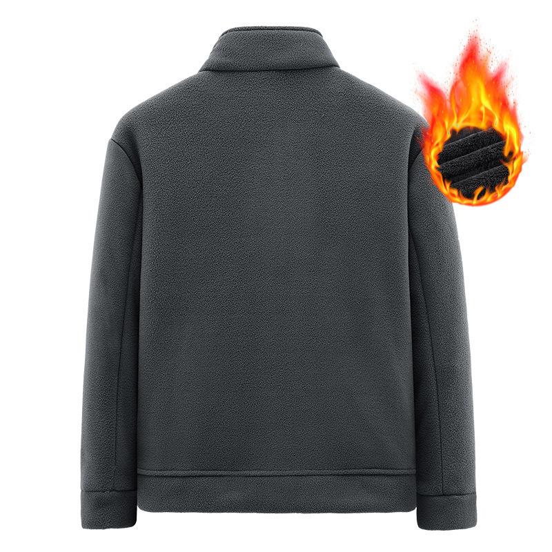 Outdoor Fleece Jacket Men's Autumn and Winter Fleece Jacket Casual Stand Collar Fleece Jacket
