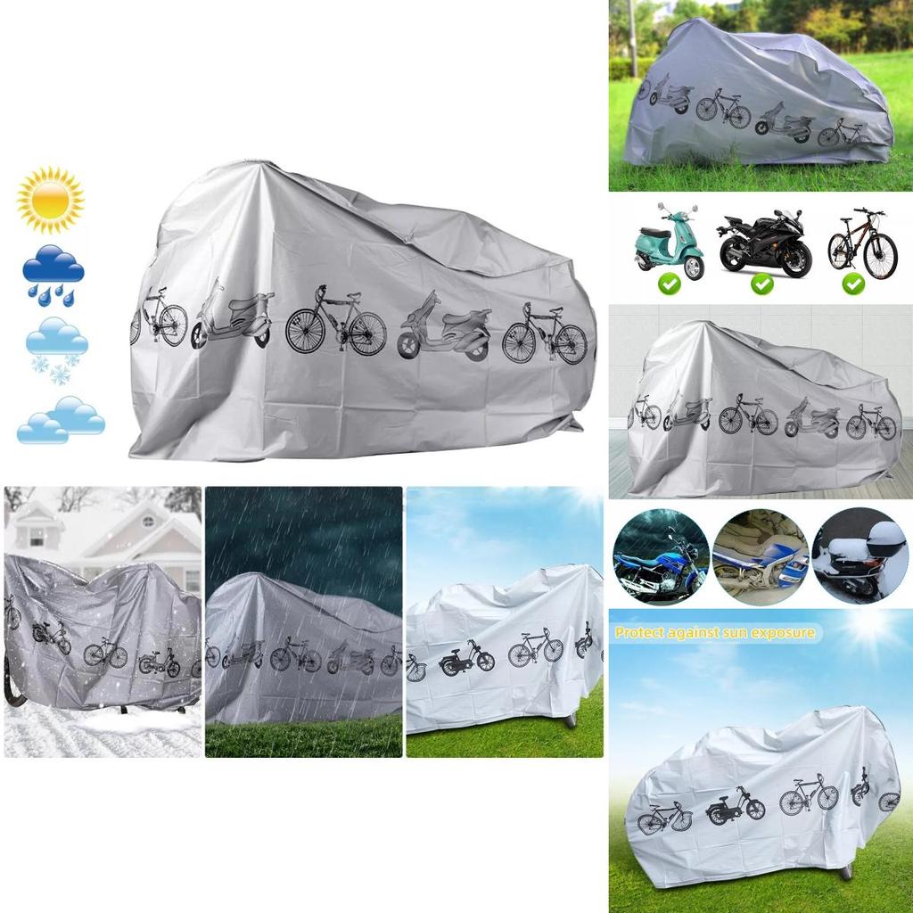 Versatile Grey Bike And E-scooter Cover Offering Sun Protection And Wind Resistance