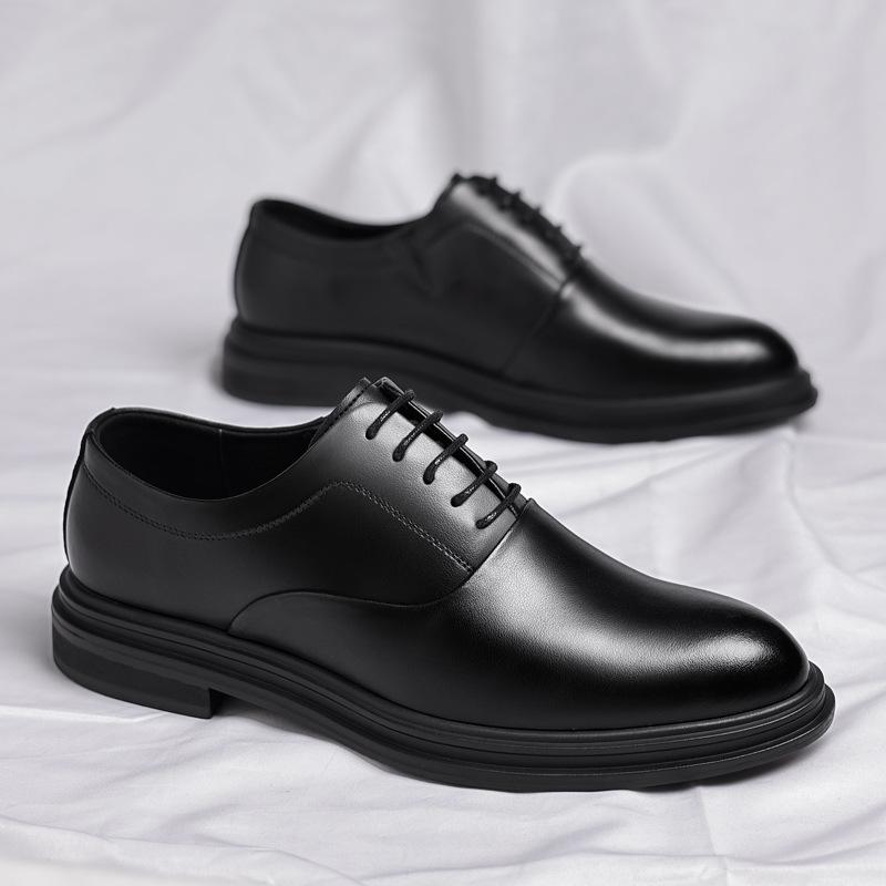 Leather shoes men's business height increase British trendy suit men's wedding shoes