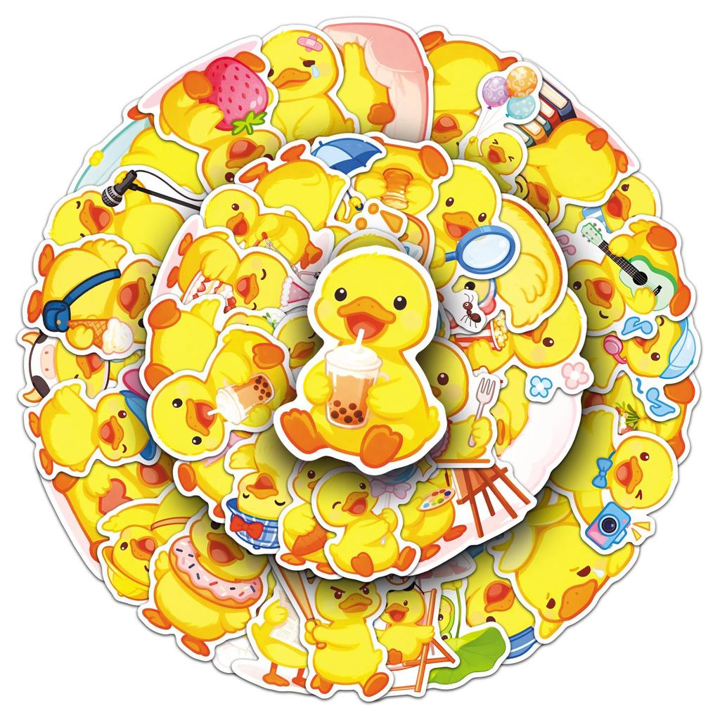 Cute Duck Cartoon Animal Decorative Stickers for Power Bank, Phone Case, and Journal Material