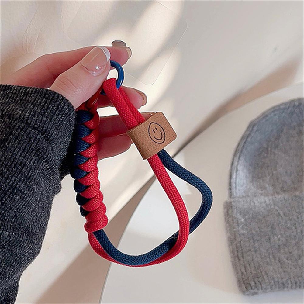 Cute Label Korean Mobile Phone Candy Color Twist Rope Bracelet Chain Black Rope For iPhone 14 13 12 11 Pro Max Samsung Flip 3 4