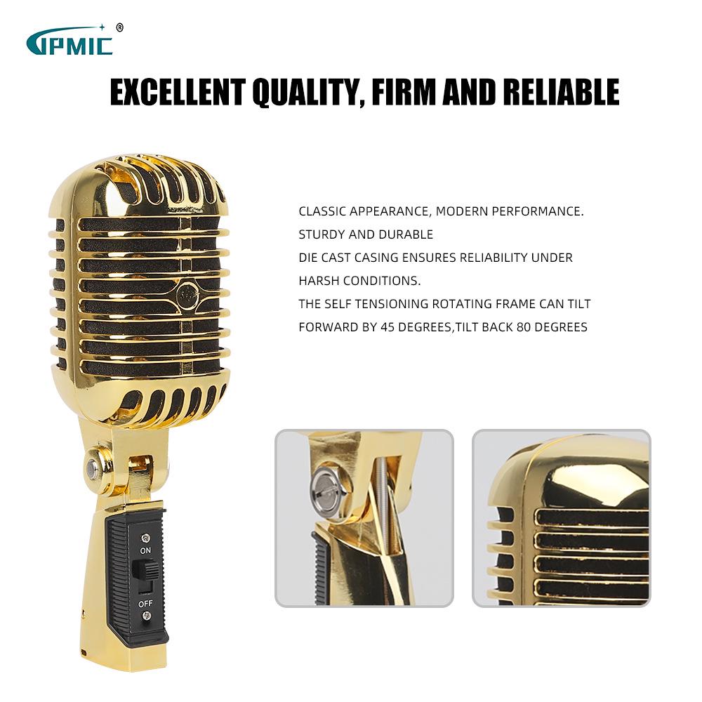 Classic Retro Dynamic Wired Microphone for Stage Performance and KTV