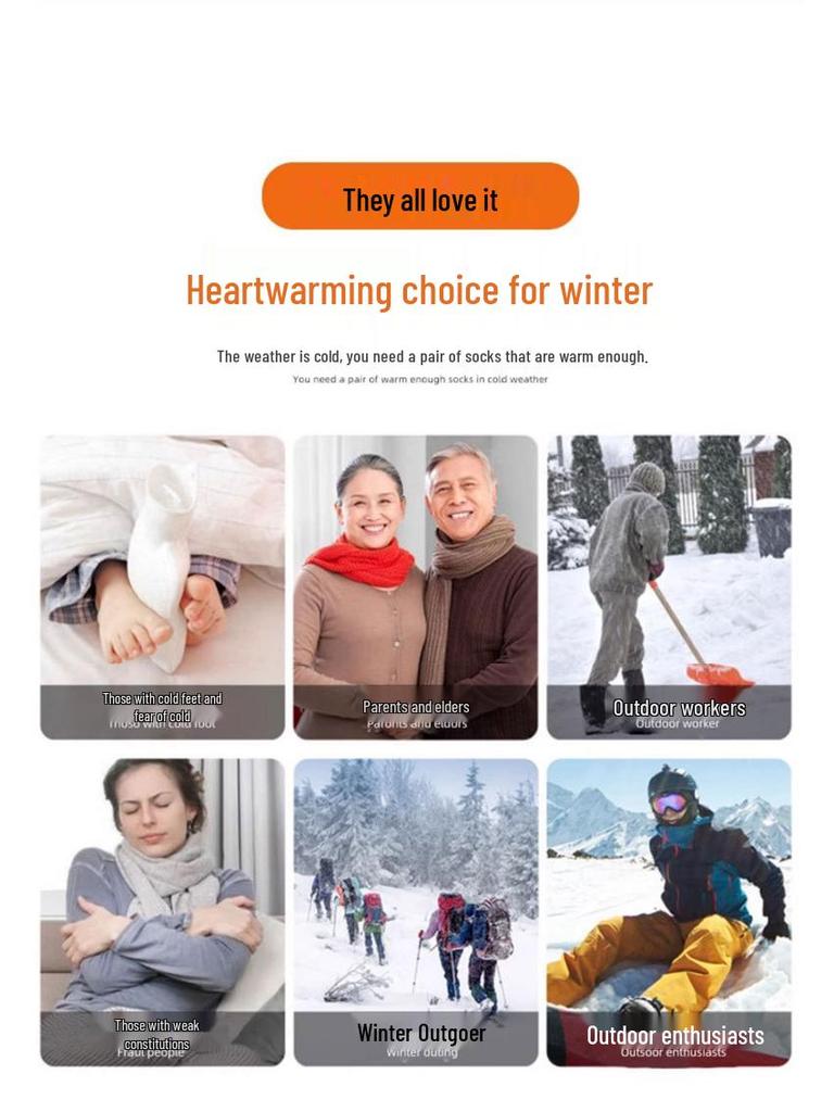 Heated Winter Socks - Rechargeable Electric Warmers for Cycling, Skiing & Fishing