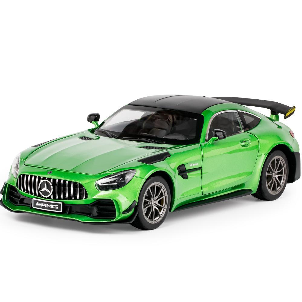 

1/18 Benzs-GT GTR Alloy Racing Car Model Diecast & Toy Vehicles Metal Sports Car Model Simulation Sound and Light Kids Toy Gift зелёный