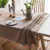 Japanese Style Cotton-Like Linen Look Tablecloth Dining Table Coffee Round Or Rectangular Use Decorative Dustproof