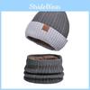 Winter Knit Hat And Neck Warmer Combo With Breathable Acrylic Material For Men