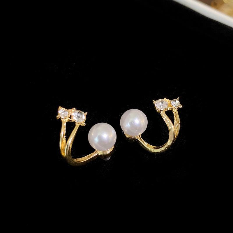 Imitation Pearl Earrings For Women Heart Round Stud Earrings Elegant Love Ear Stud Party Wedding Jewelry Valantine Day Gifts K0
