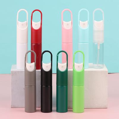 20Ml Mini Portable Refillable Fragrance Hand Sanitizer Alcohol Hook Portable Bottle With Spray Pump Empty Perfume Container