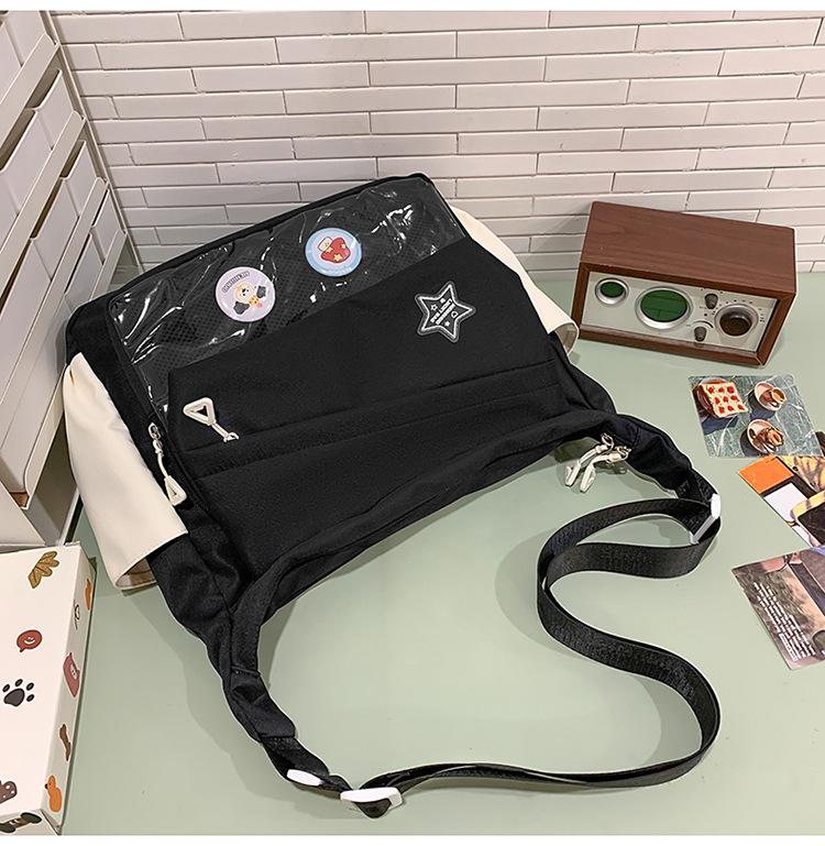 

School bag large capacity ins wind tooling retro mailman student class shoulder backpack high value trend messenger bag