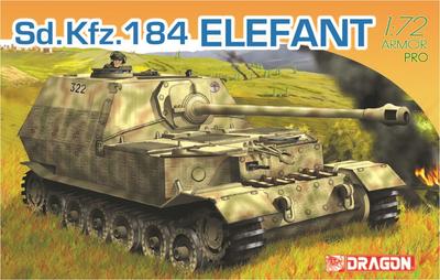 Platz Dragon 1/72 Scale World War II German Sd.Kfz.184 Elefant Heavy Tank Destroyer Plastic Model Kit DR7253T