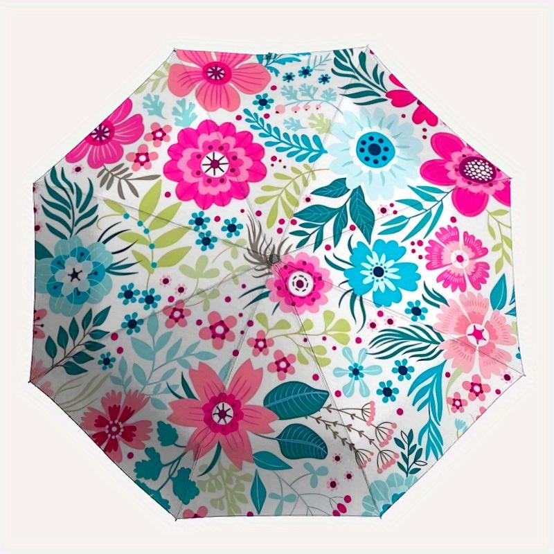 

1pc Floral PatternAutomatic Folding Umbrella, Portable & Foldable Design with 8 Ribs, Casual Outdoor Accessory yy250804288