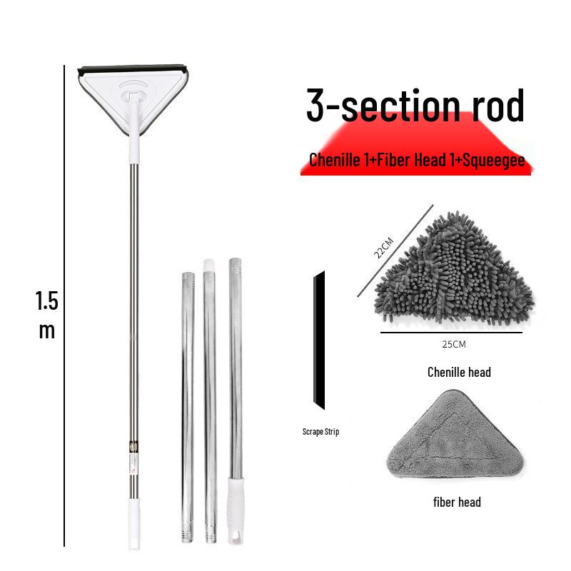 2024 Extra Long Handle Triangle Mop for Glass, Wall, and Ceiling Cleaning