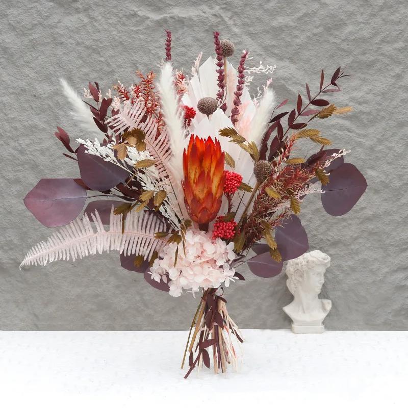 

Натуральные сухоцветы Листья эвкалипта Пампасная трава Свадебные украшения Свадебные цветочные букеты Украшения для дома и вечеринки