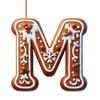 1/26Pcs Gingerbread Alphabet Ornaments 26 Initial Letter Candy Cane Pendant with Berries Pattern Mini Monogram