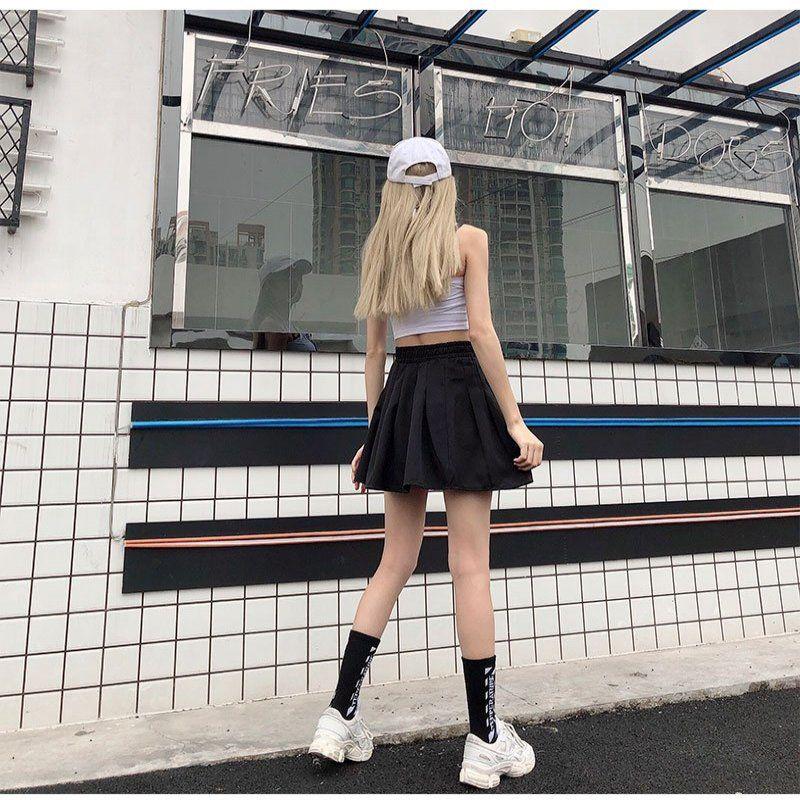 Harajuku Punk Gothic Black High Waist Black Skirts Women Sexy Patchwork Bandage Mini Female Streetwear Y2K Skirt