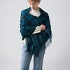 ABRAHAM MOON Merino Wool Shawl 70cm - Middleham Teal