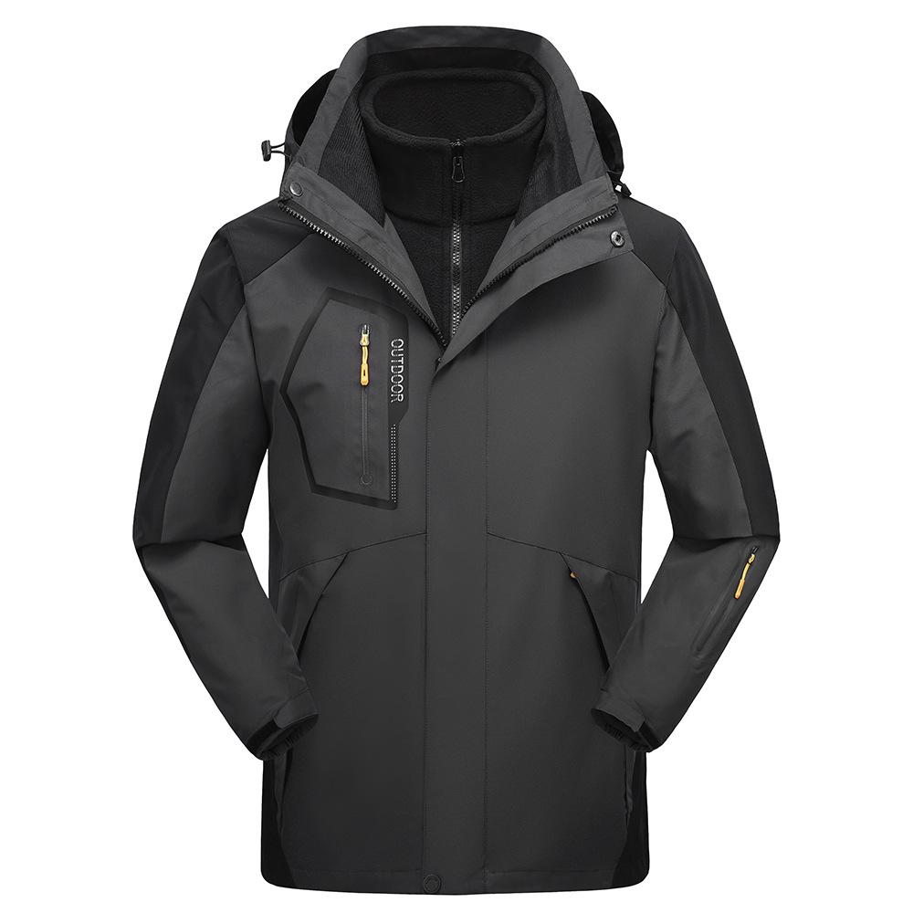 Autumn and Winter Men's and Women's Jackets Outdoor Three-in-one Jacket Removal Two-piece Set of Mountaineering Clothes Men's Jacket Casual
