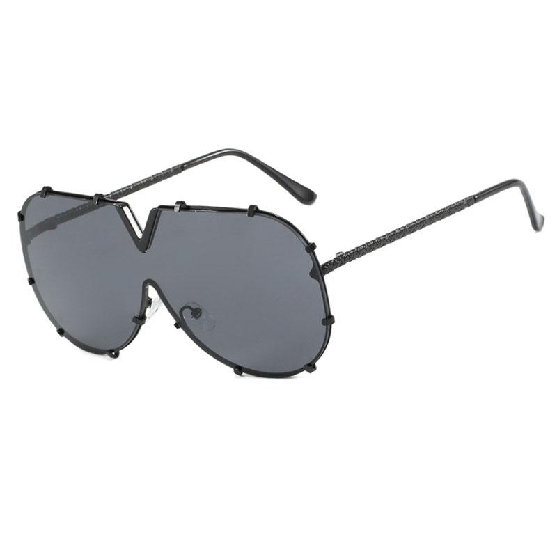 Luxury Brand Designer Oversized Pilot Sunglasses Women Men Fashion Metal Bead Temple Sun Glasses For Female Eyewear Uv400 Shades