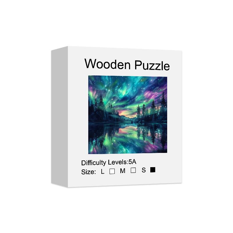 Wooden Puzzle for Adults,The Scenery Under the Dreamy Starry Sky Puzzles, Special Gifts for Friends Family Modern Art Home Decor