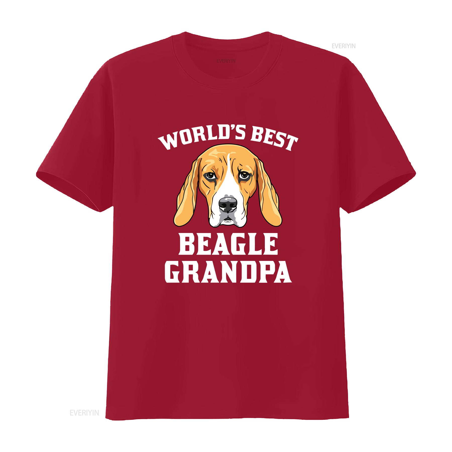 

Worlds Best Beagle Grandpa Dog T Shirt by Really Awesome vintage Washed Stylish Top For Everyday Wear Breathable Casual S