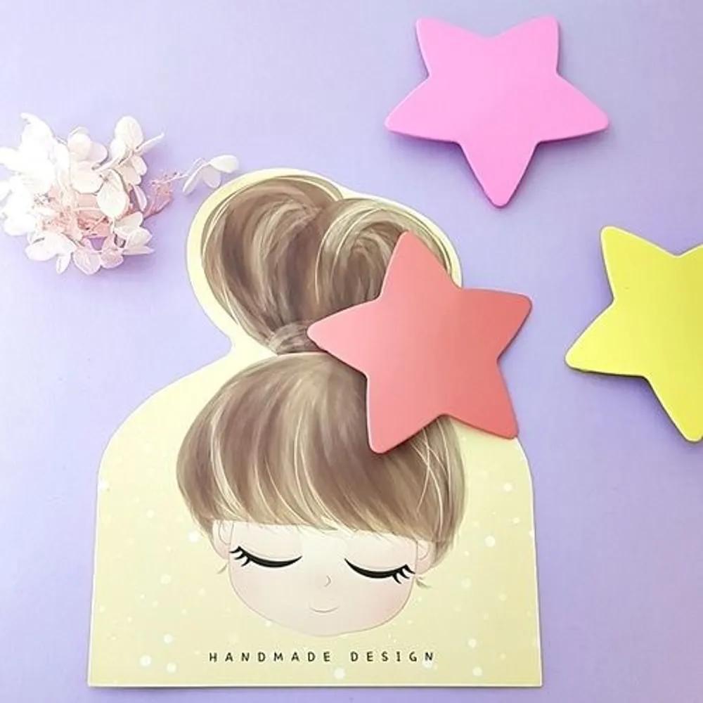 10 Big Star Pastel Color Snap Clip Hair Pin Hair Clip Bangs Accent Y2K Look Girl Group Date Star Hair Pin